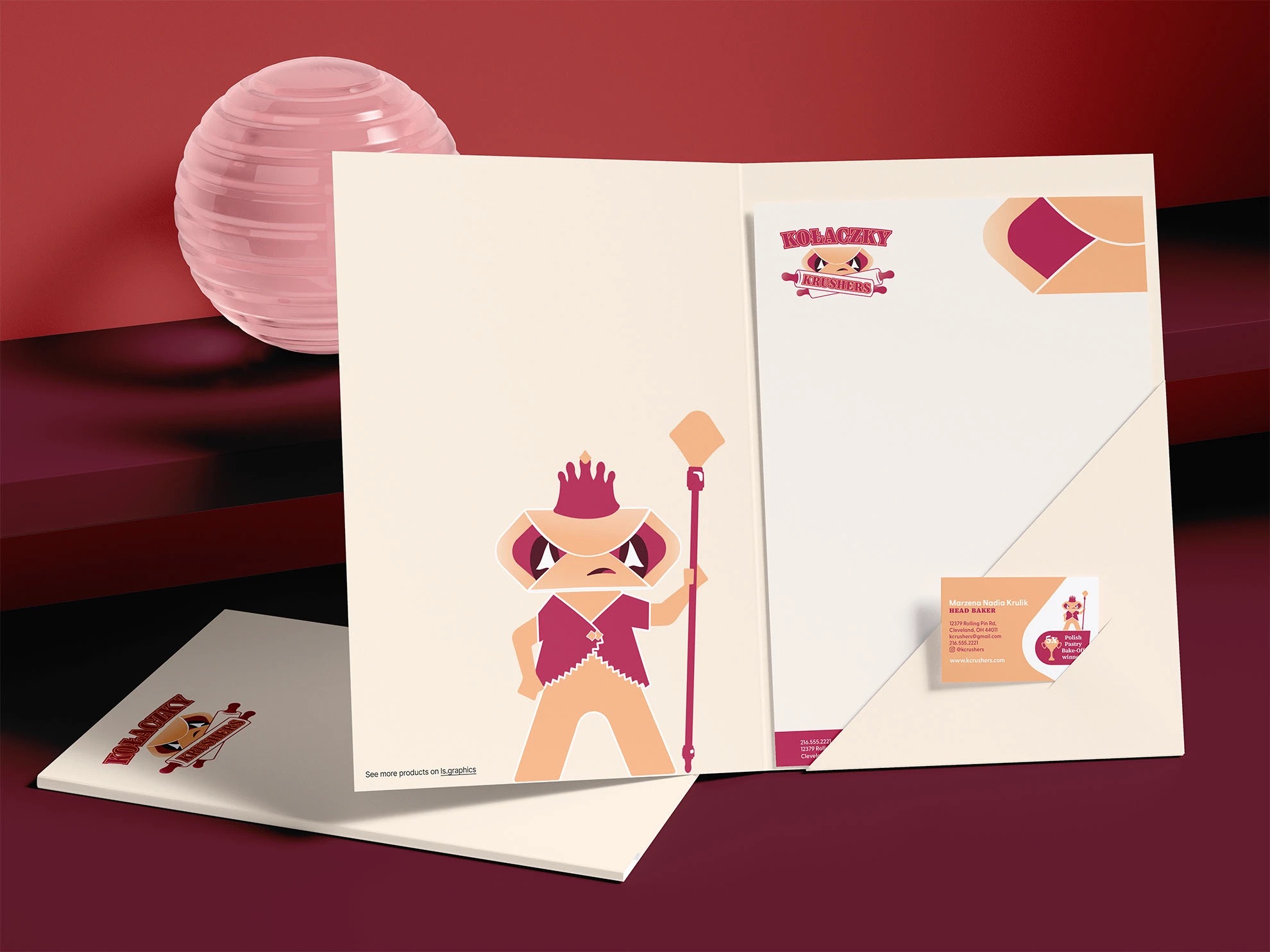 mockup-systems-02 Kołaczky Krushers project mockups: letterhead and business card