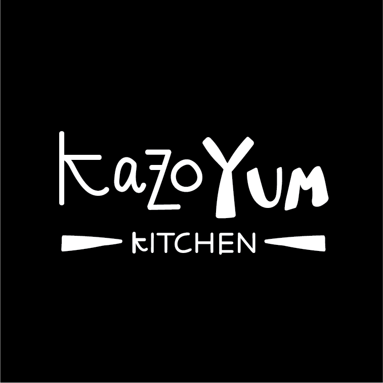 KazoYUM Kitchen Logo - reversed on black