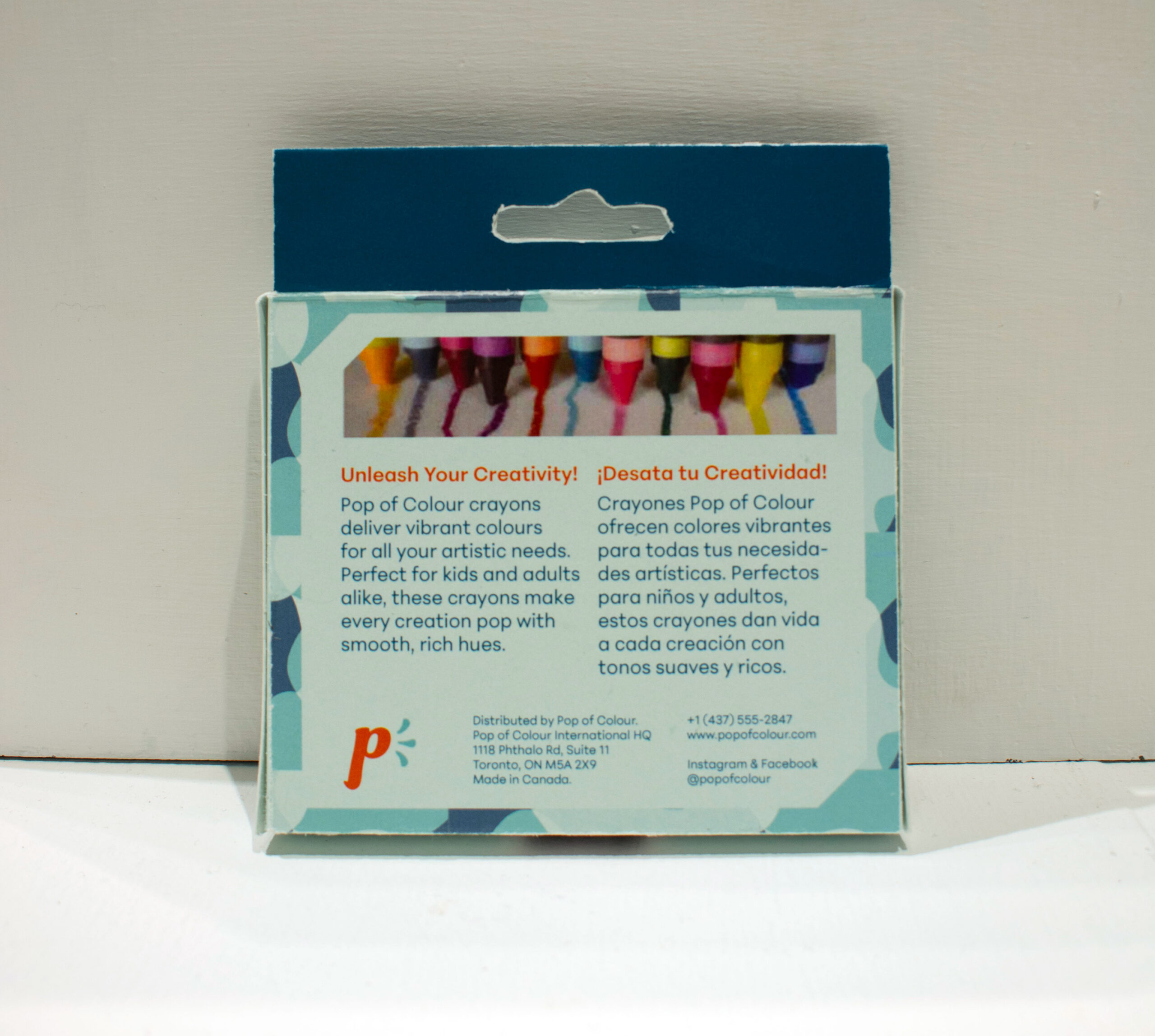 Pop of Colour crayon box mockup - back