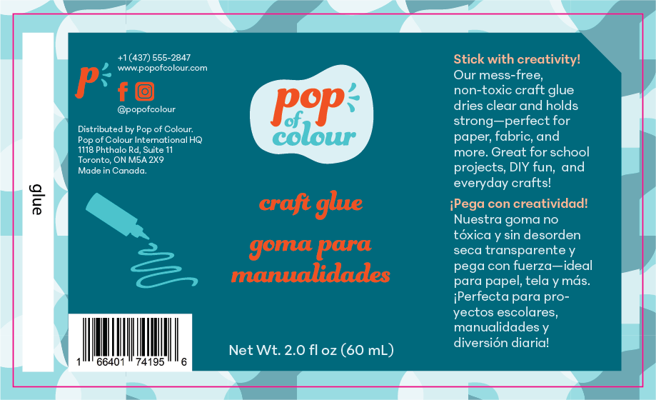 Pop of Colour craft glue dieline