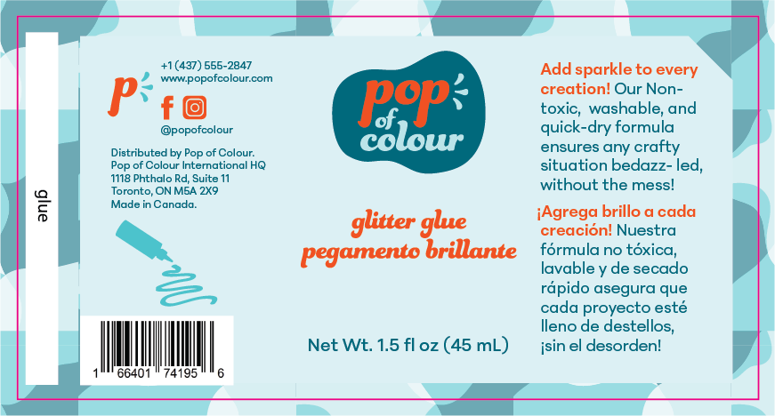 Pop of Colour glitter glue dieline