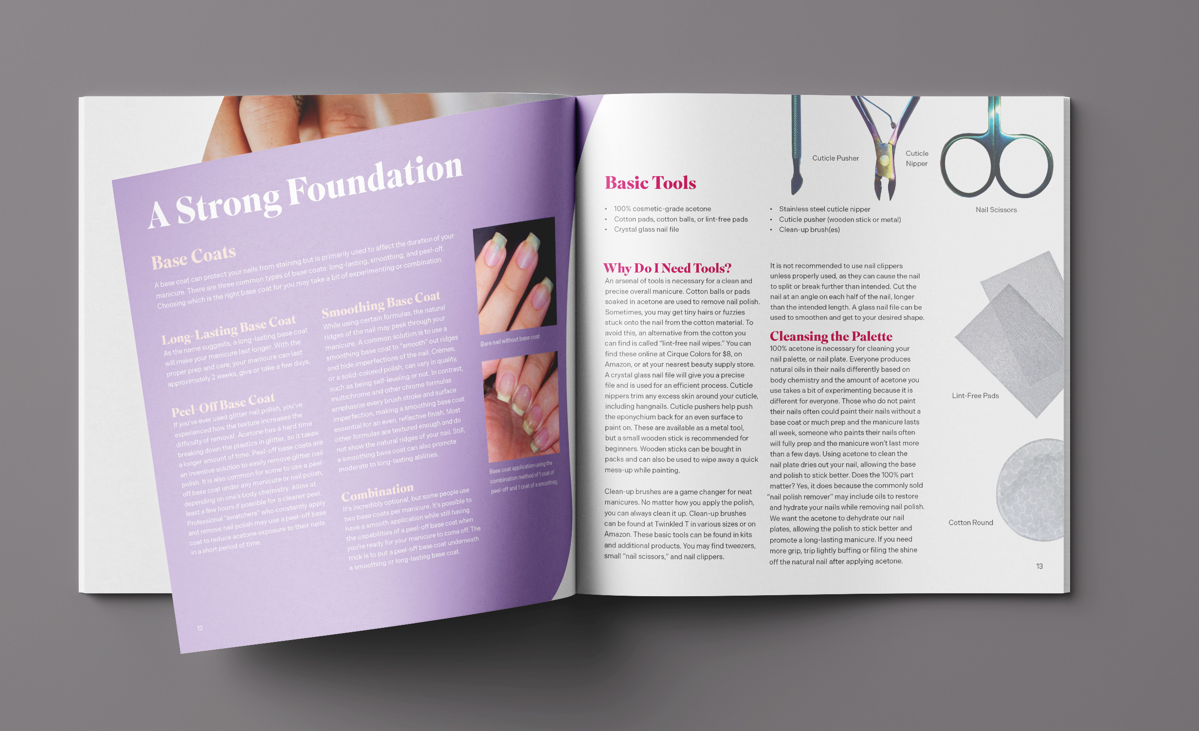 Nailing It hero graphic, mocked up brochure spread