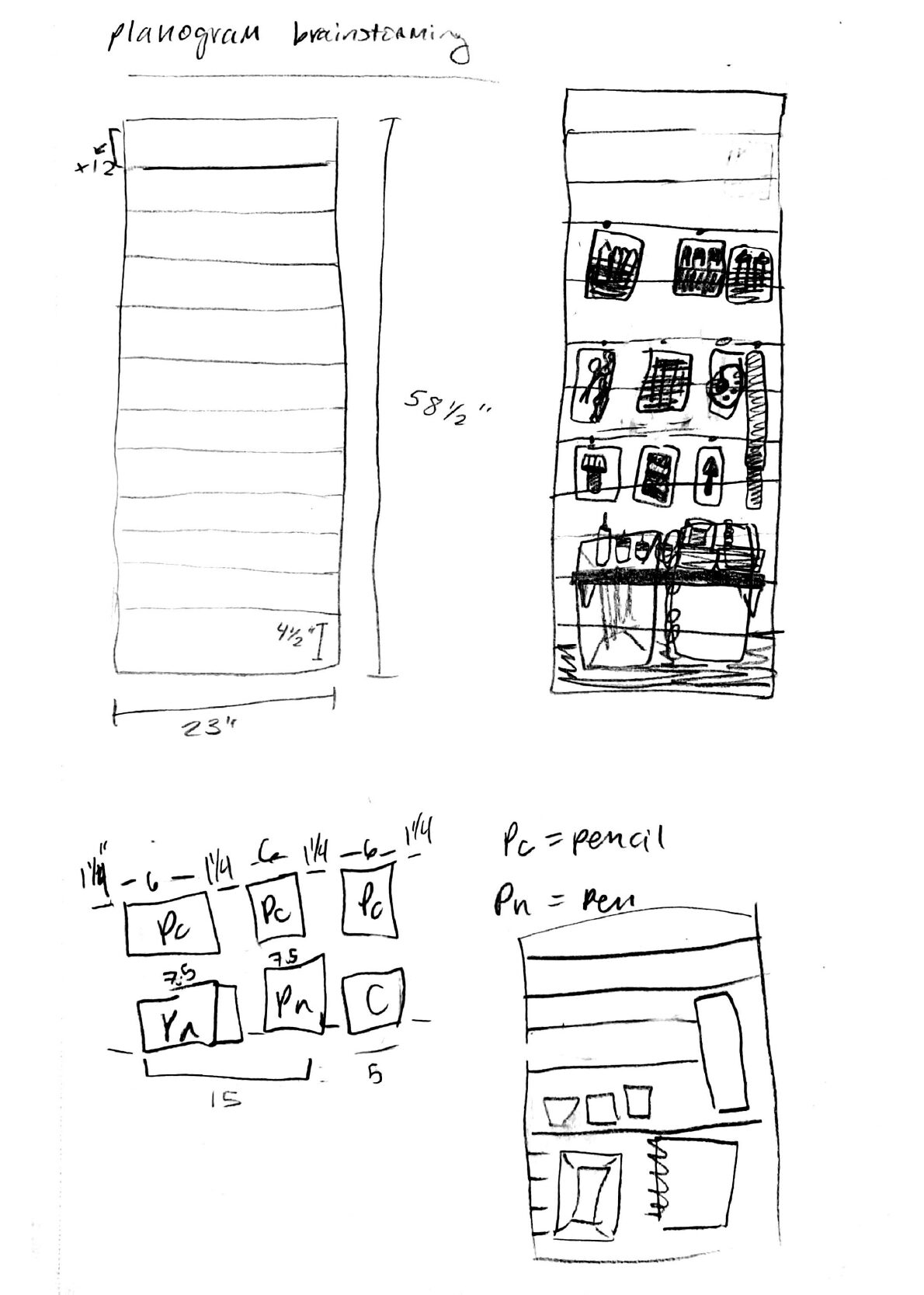 Pop of Colour sketches - plan-o-gram