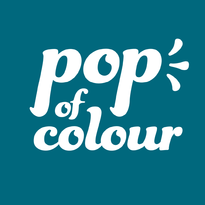 Pop of Colour primary logo reversed