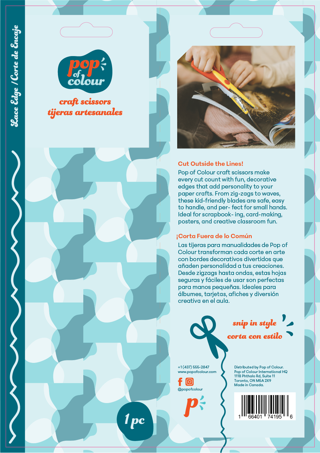 Pop of Colour craft scissors dieline